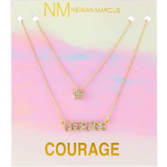 New Lydell NYC Layered Crystal Courage Necklace - Picture 3 of 3